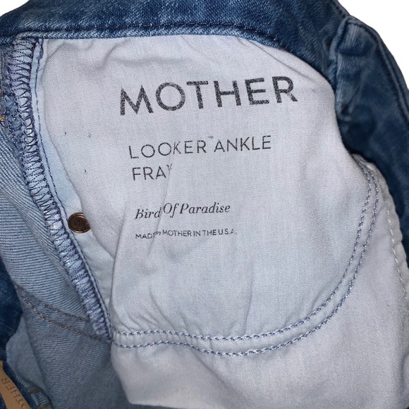 Mother Light Blue Looker Ankle Fray Jeans Size 25 Made In USA - Picture 8 of 9